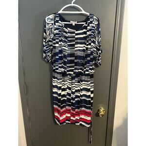 Establish 1962 extremely cute blue, red and white large dress